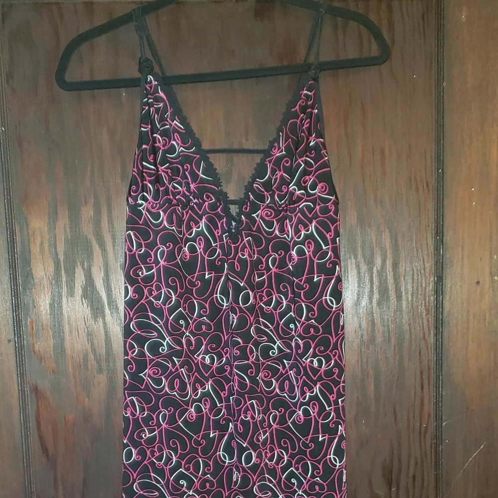 Smart & Sexy Sleepwear Heart Print Chemise size L